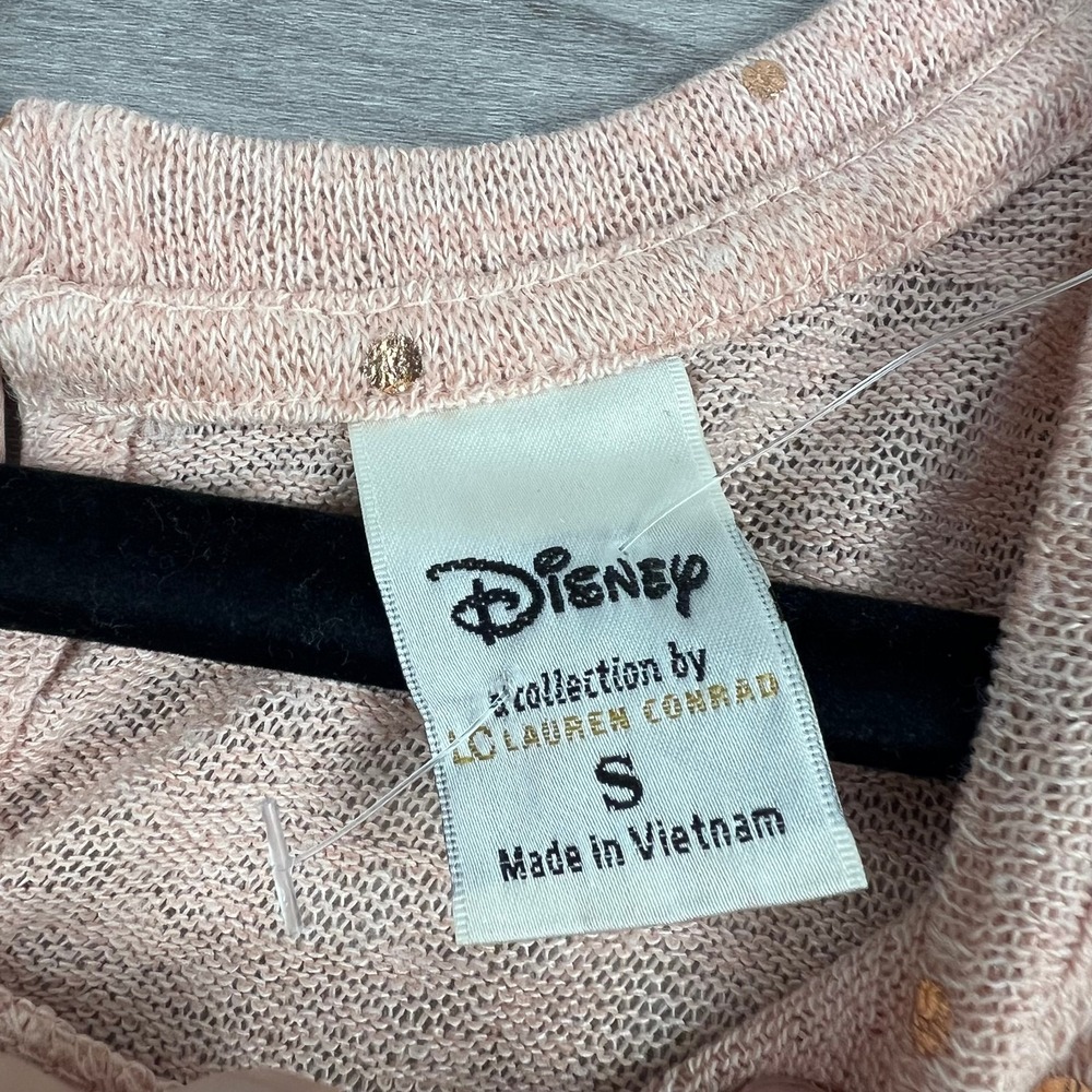Disney By LC Sweater Womens XS Pink Sparkly Thumper‎ High Low Tunic Long Sleeve - Picture 5 of 12